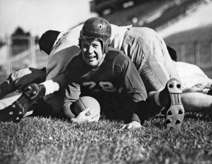 Football Player Gets Tackled
