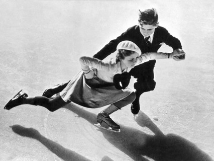 Young Pair-Skating Couple