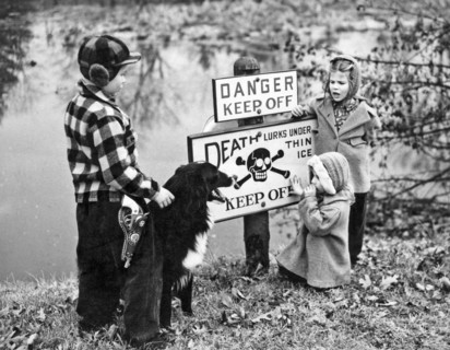 "Danger, Thin Ice" Sign