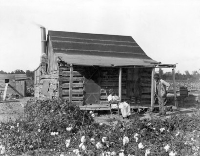 Former Slaves At Their Cabin