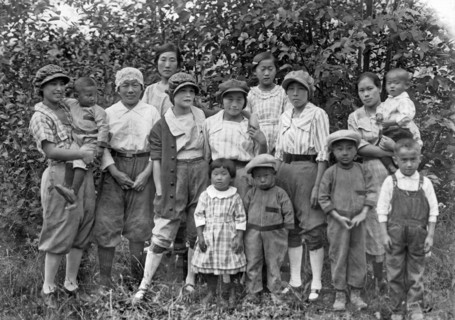 Oregon:  July, 1924.
A group of first generation Japanese immigrants gathered at a garden club