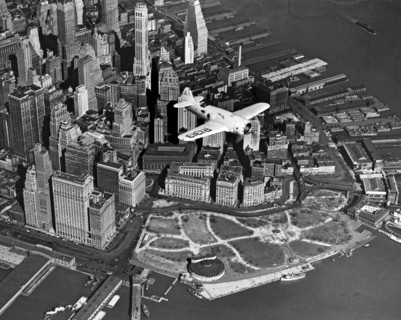 Hawk's Plane Over Battery Park