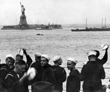 USS Pennsylvania Sailors Cheer