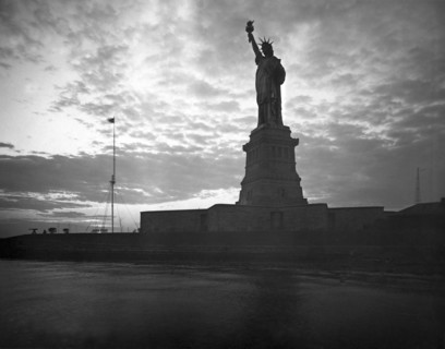 Statue Of Liberty At Sunset