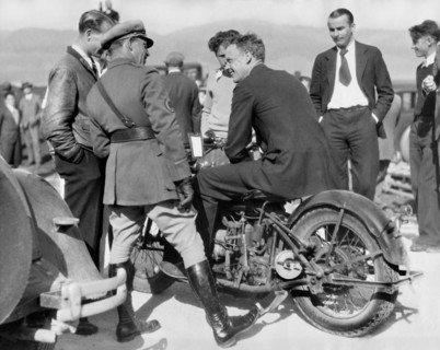 Lindbergh Rides Motorcycle