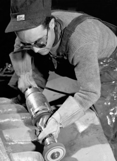 Isamu Noguchi Working