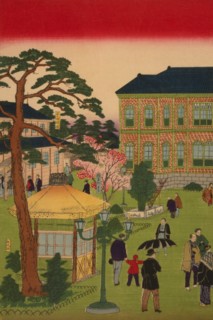 Second national industrial exhibition at Ueno Park (Ueno ko¯en naikoku kangyo¯ daini hakurankai bijitsukan narabini [shojo] funsuiki no zu) #1 1881