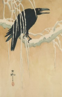 Blackbird in snow 1885