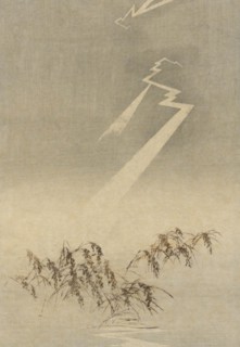 Thunder and lightning over rice grain 1900