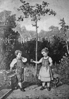 Children playing adam and eve