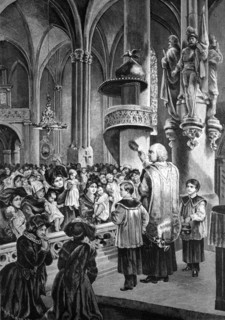 Blessing of the children at easter