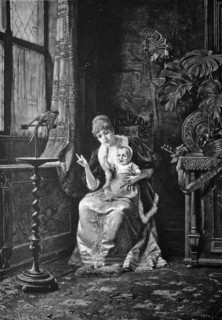 Child and parrot