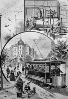 The electric tram in stuttgart