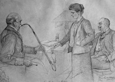 Friedrich von bismarck smoking a pip