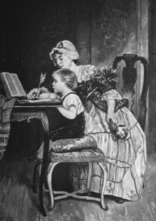 Child learns writing
