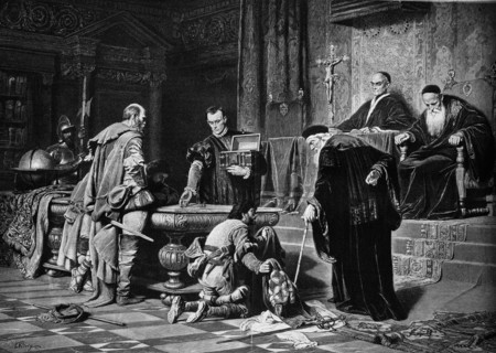 Before the council of three in venice