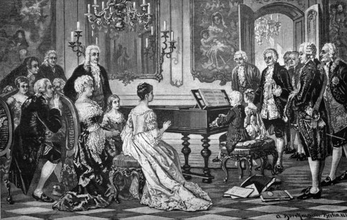 Mozart and his sister playing