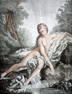 Venus sitting on a creek