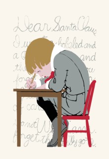 Boy Writes a Letter to Santa