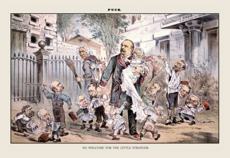 Puck Magazine: No Welcome for the Little Stranger