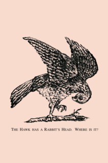 The Hawk Has a Rabbit's Head. Where is it? 1880
