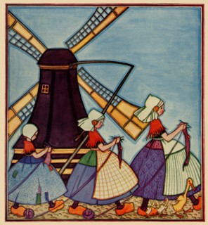 Dutch Girls Knitting 1929