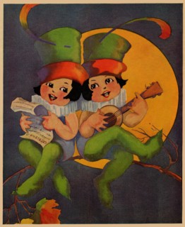 Cherubs sing above a setting sun 1935