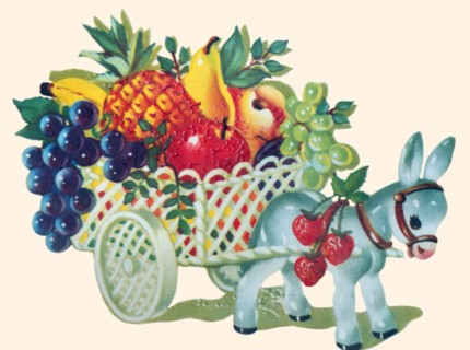 Donkey Fruit Cart 1935