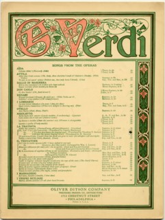 Giuseppe Verdi book with the songs of his operas