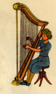 Girl plays a Harp