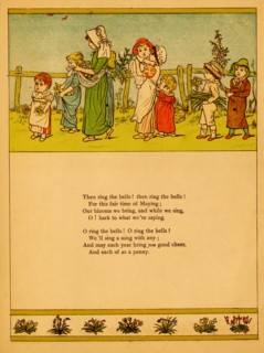 Children in procession pick the May flowers 1875