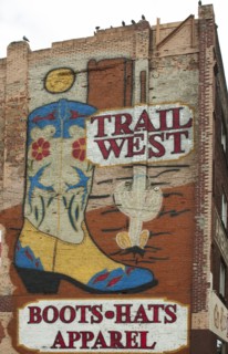Trail West Boots, Hats, Apparel, mural in downtown Nashville, Tennessee 2006