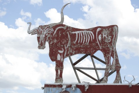 Stock yards sign, South Dakota 2006
