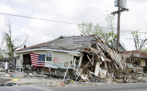 Barber Shop located in Ninth Ward, New Orleans, Louisiana, damaged by Hurricane Katrina in 2005  2005