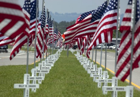 Flags fly for Gadsden area war veterans in Gadsden, Alabama 2010