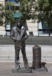 Sculpture of Sailor with Duffle bag 2010