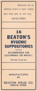 16 Beaton's Hygenic Suppositories 1920