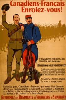 Canadiens-Français enrolez-vous! ... Reformez les régiments de voltigeurs de Salaberry  1915
