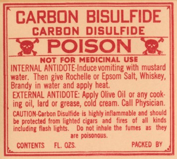 Carbon Bisulfide Carbon Disulfide - Poison 1920