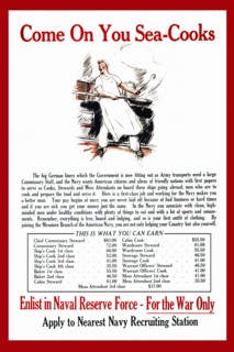 Come on you sea-cooks Enlist in Naval Reserve Force - for the war only : Apply to nearest Navy recruiting station. 1914