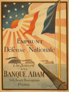 Emprunt de la Défense Nationale. On souscrit à la Banque Adam 1917