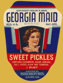 Georgia Maid Sweet Pickles 1939