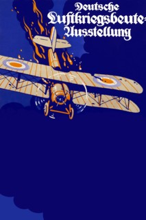 German War Poster of burning British Plane 1917