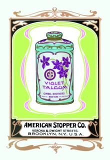 Gimbel Brothers Violet Talcum 1900