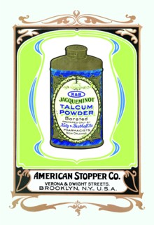 K&B Jacqueminot Talcum Powder 1900