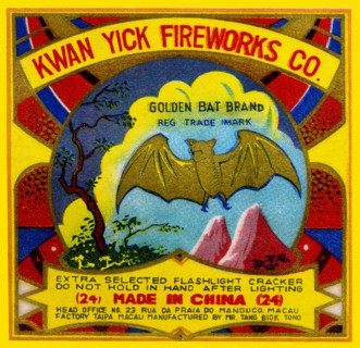 Kwan Yick Fireworks Co. Golden Bat Brand