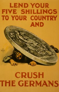Lend your five shillings to your country and crush the Germans  1915