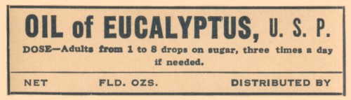 Oil of Eucalyptus 1920