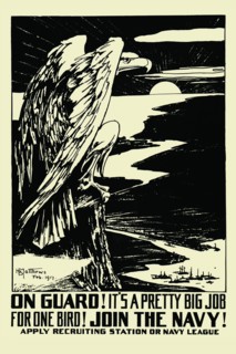 On guard! It's a pretty big job for one bird! Join the Navy!  1917