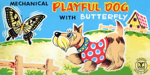 Playful Dog with Butterfly 1950